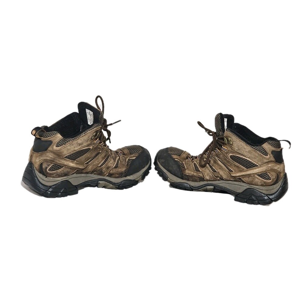 Merrell Moab 2 Mid Waterproof Hiking Boots Men's Size 9W Walnut Brown Vibram EUC - Picture 2 of 12